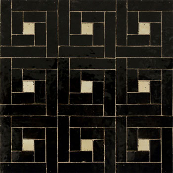 Mosaic House Moroccan tile Midi Pin 6-11 Black Beige  zellige, mosaic, zellij, field, pattern, glaze, simple, classic 
